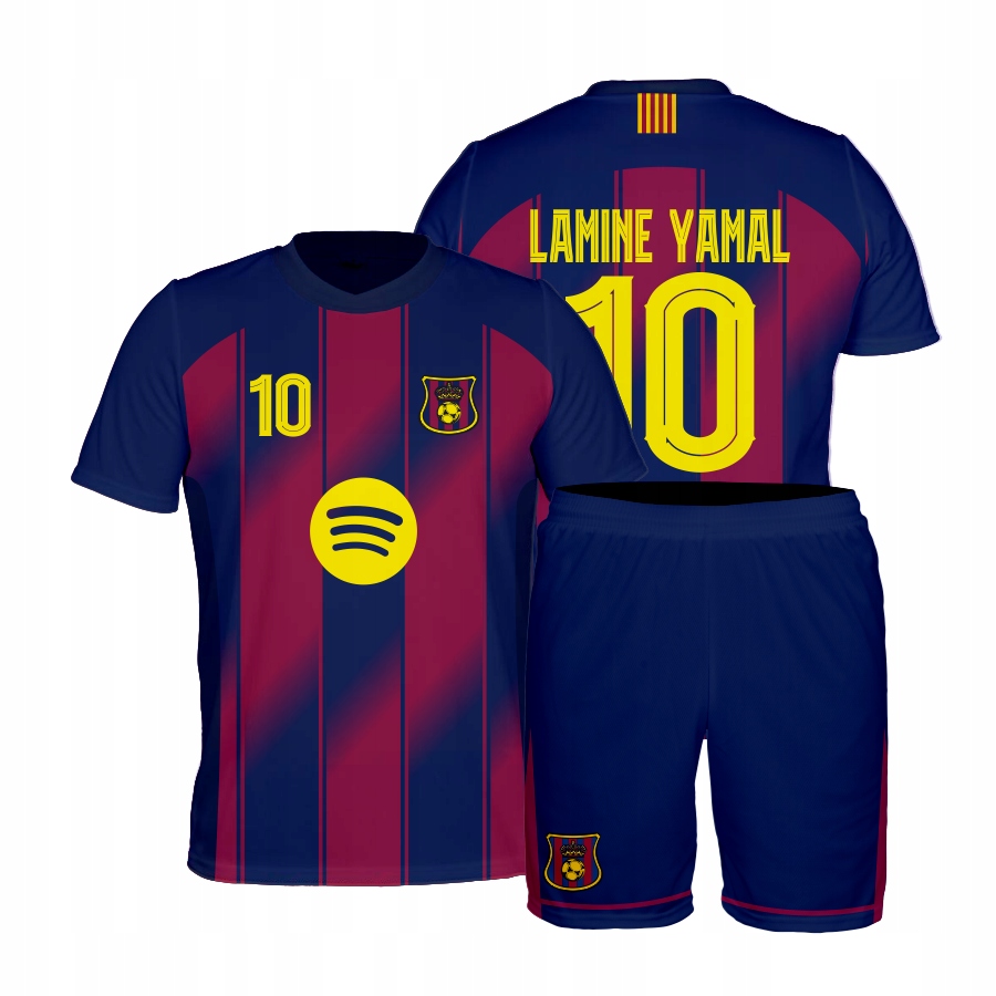 LAMINE YAMAL Barcelona STRÓJ PIŁKARSKI Komplet KOSZULKA + SPODENKI