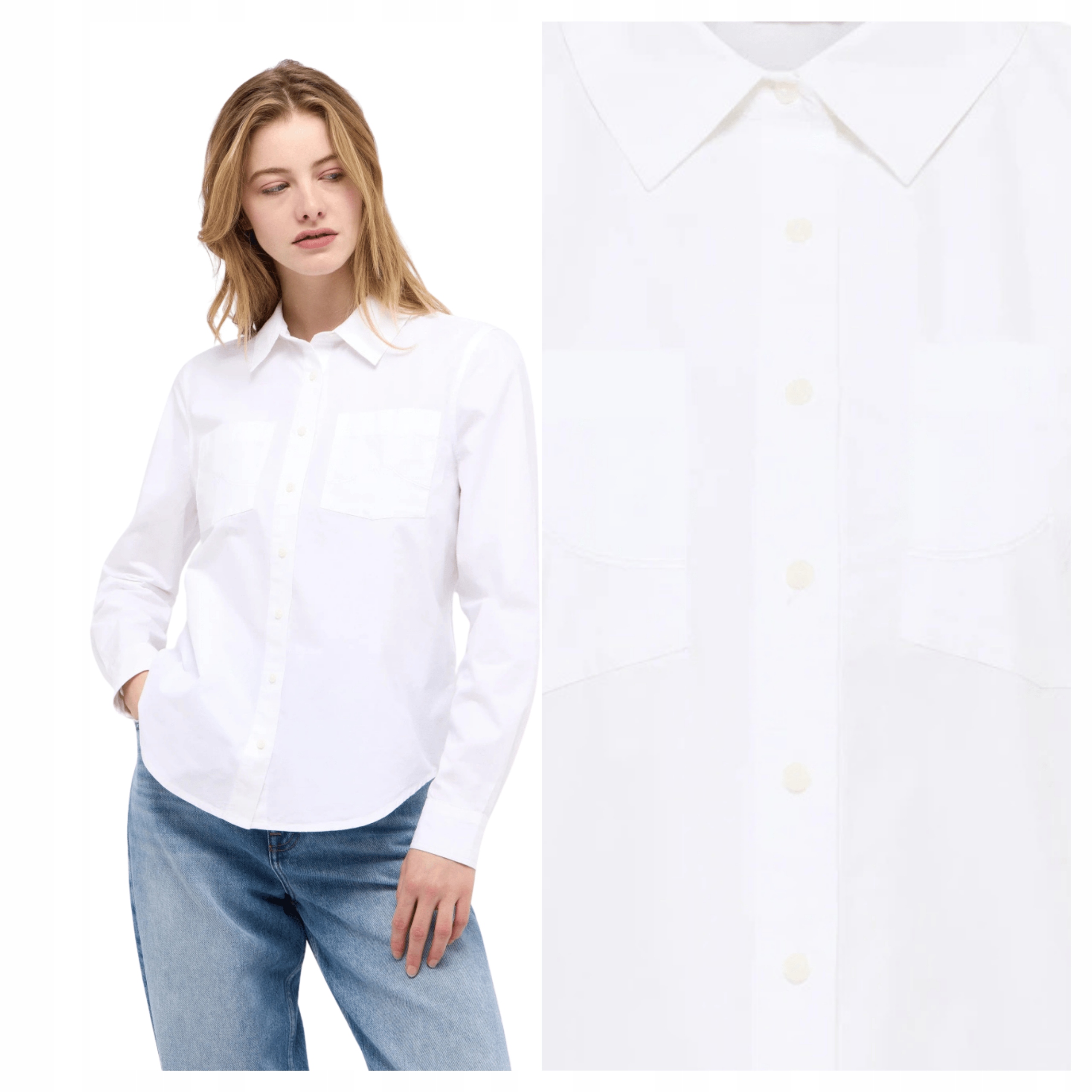 Dámská košile Mustang Killeen Bílá Regular Fit Bavlna XL