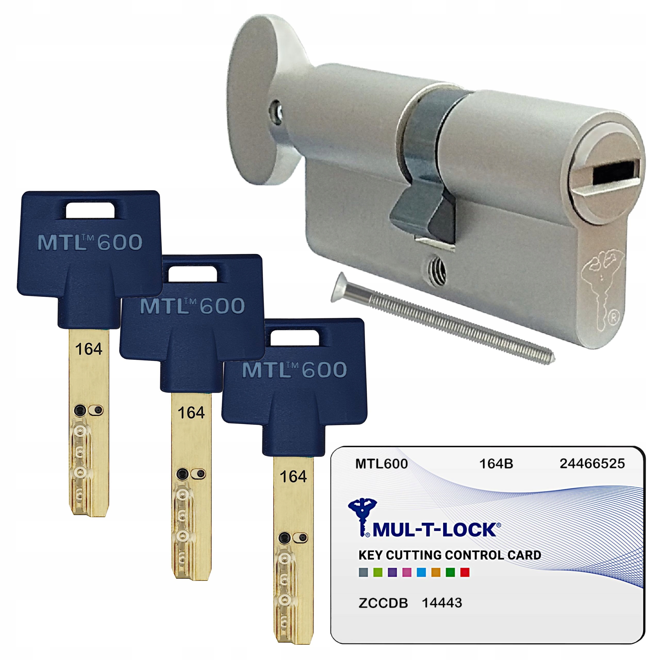 Vložka Mul-T-Lock MTL600 G31/40 s niklovým knoflíkem, odolná proti vloupání, do zámku