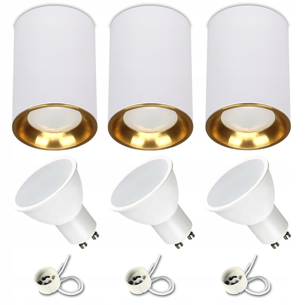 Nástěnné svítidlo Tuba Led Bílá Zlatá moderní žárovka GU10 7W 4000K