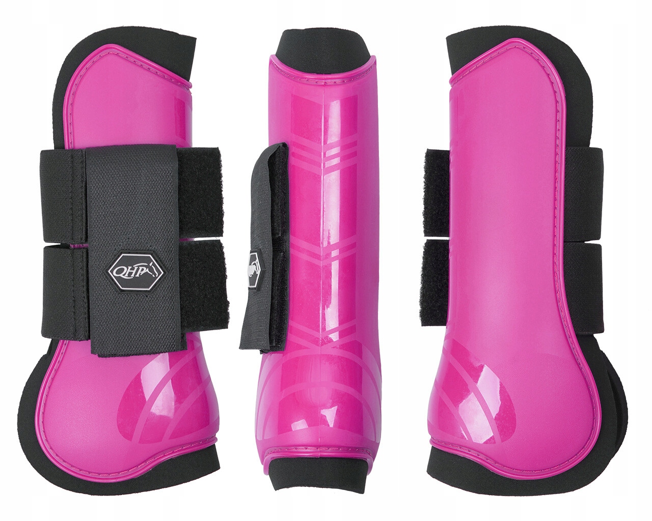 Chrániče pro koně Qhp TendonBoots přední na suchý zip růžové Pony
