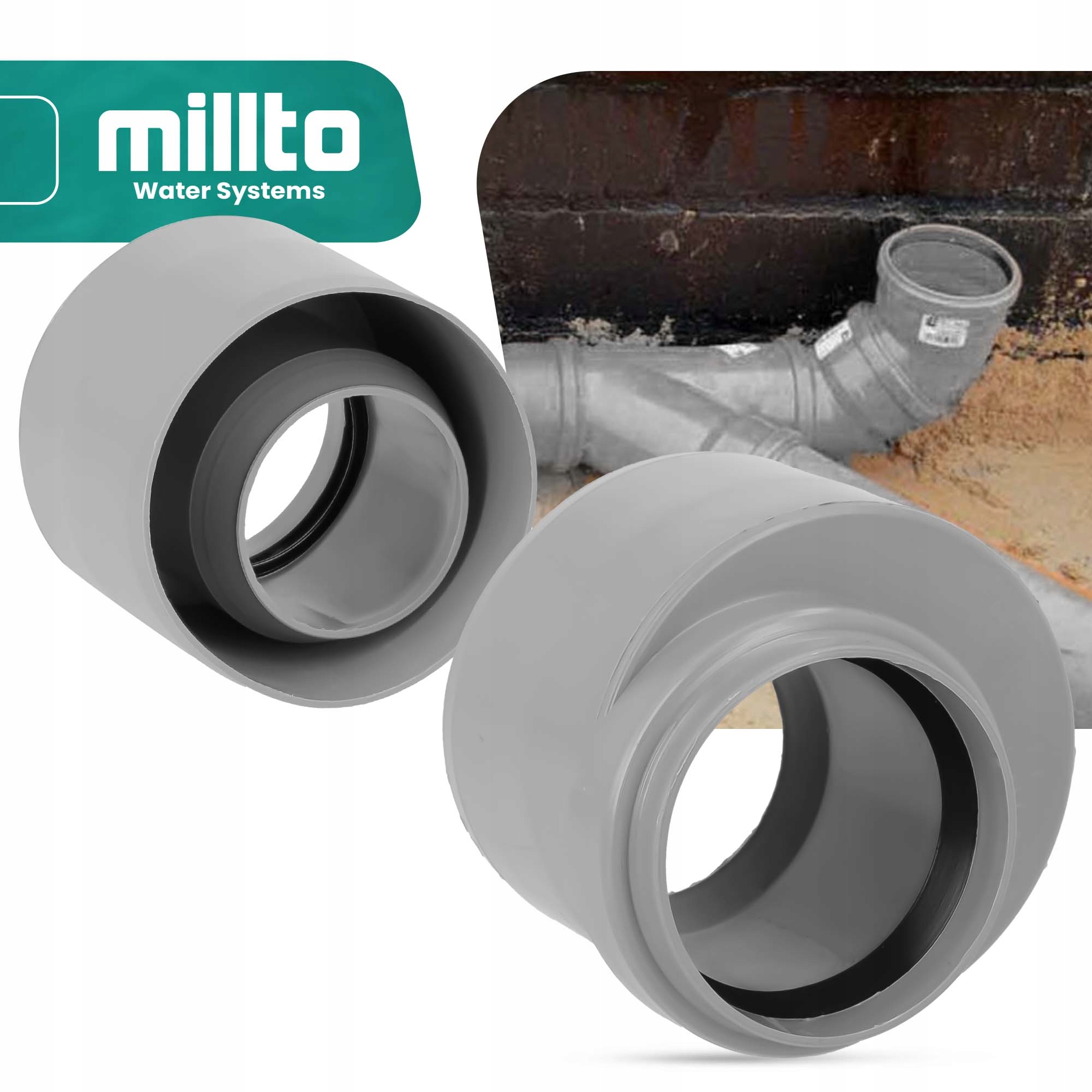 Redukcja KANALIZACYJNA 75x50 mm RURY PCV ZŁĄCZKA KRÓTKA NISKA Łącznik WODY Materiał wykonania PP