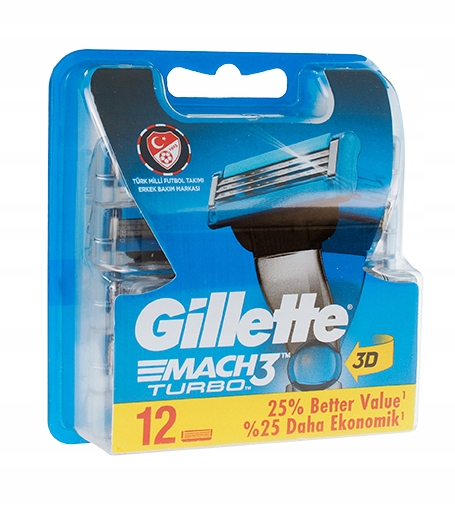 Gillette Mach3 Turbo náhradní břity 12 ks pro muže