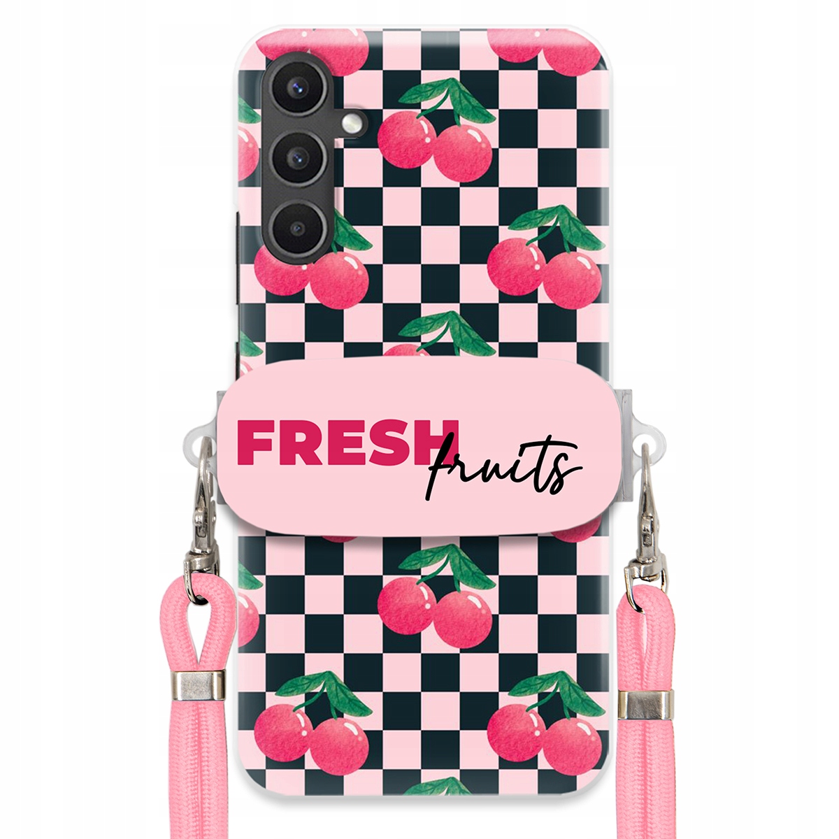 Pouzdro pro Samsung A34 5G Crossbody vodítko držák Šachovnice Fresh Fruits
