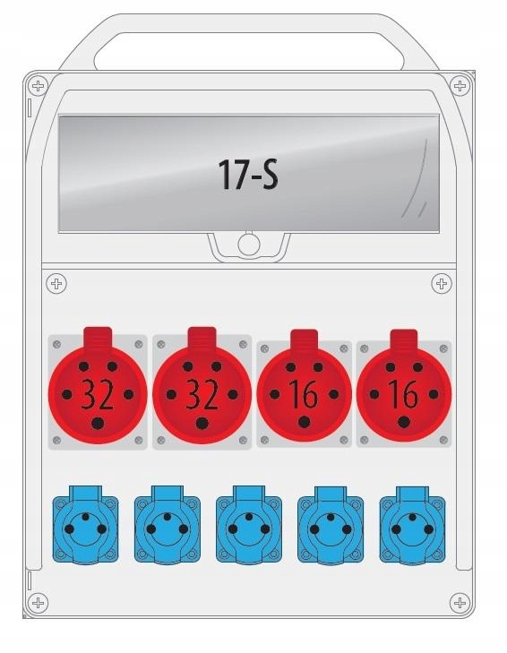 Rozvaděč R-box 460R 2x16A/5P 2x32A/5P 5x230V 17S B.18.460-1