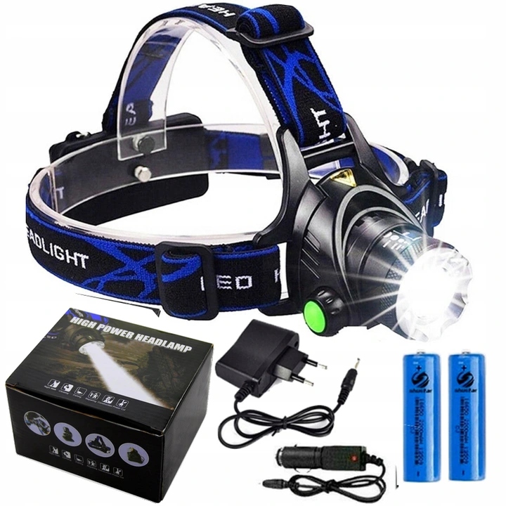 

Latarka Czołowa Led Zoom Cree XM-L T6 Czołówka Aku