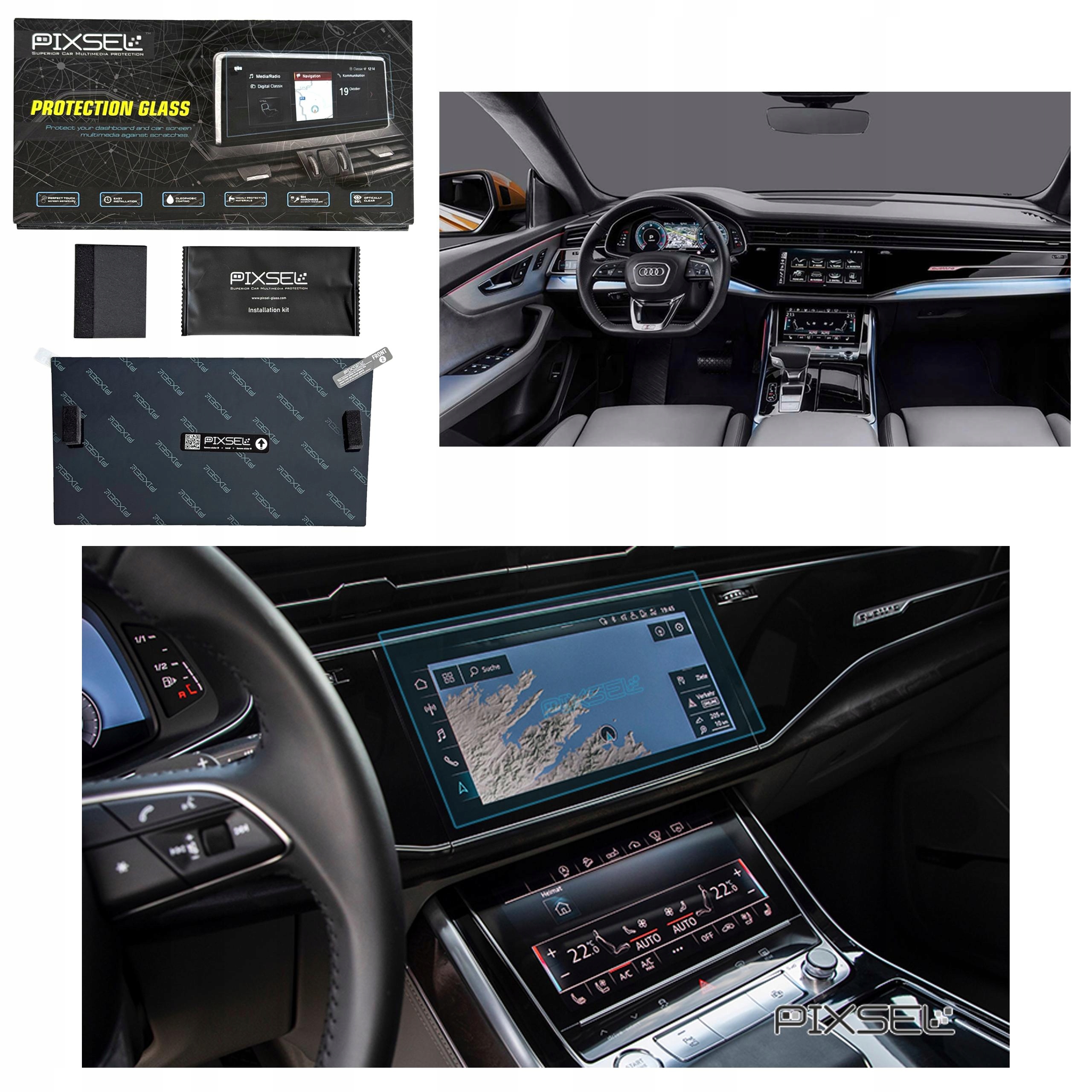 Antyodciskowe Matowe Szkło Ochronne Audi Q8/SQ8/RSQ8-11.3“ 2018-2022