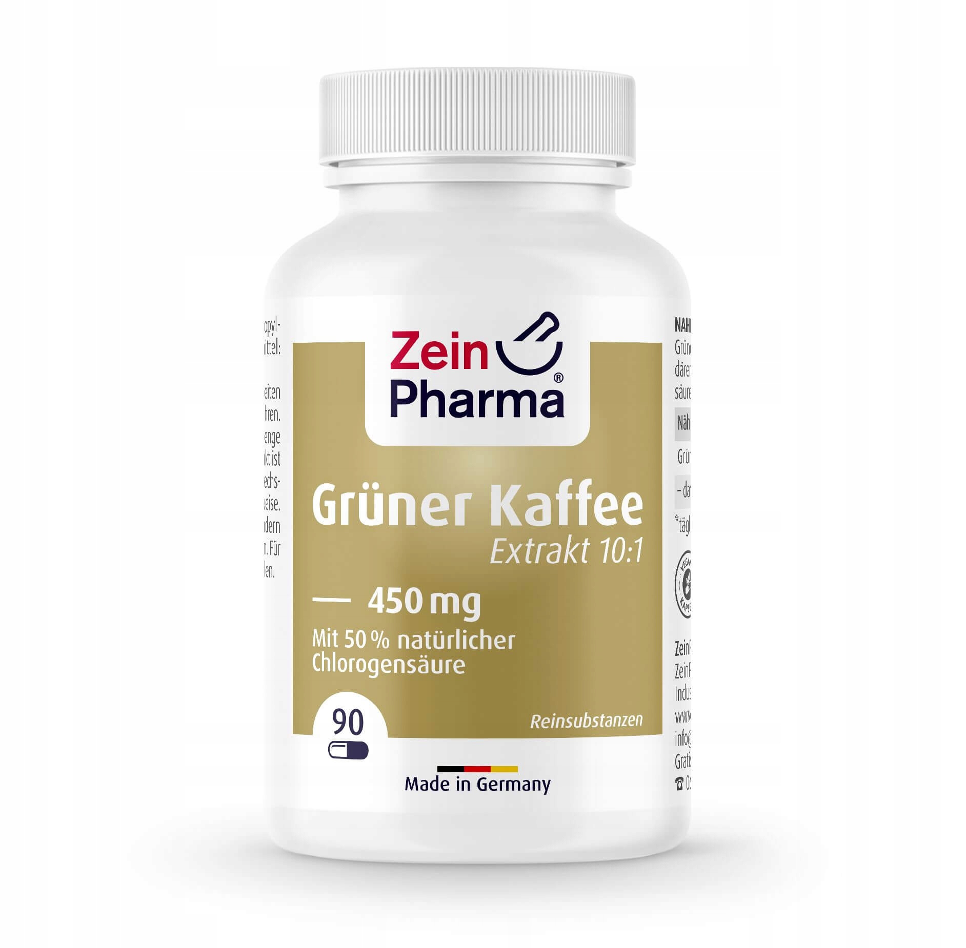 Levně Zein Pharma Grüner Kaffee Extrakt 450 mg (extrakt ze zelené kávy) 90 kapslí