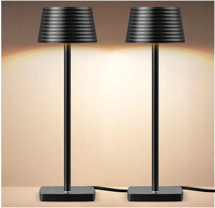 Stolní Led Lampa Noční Lampa Černá 2 -ks