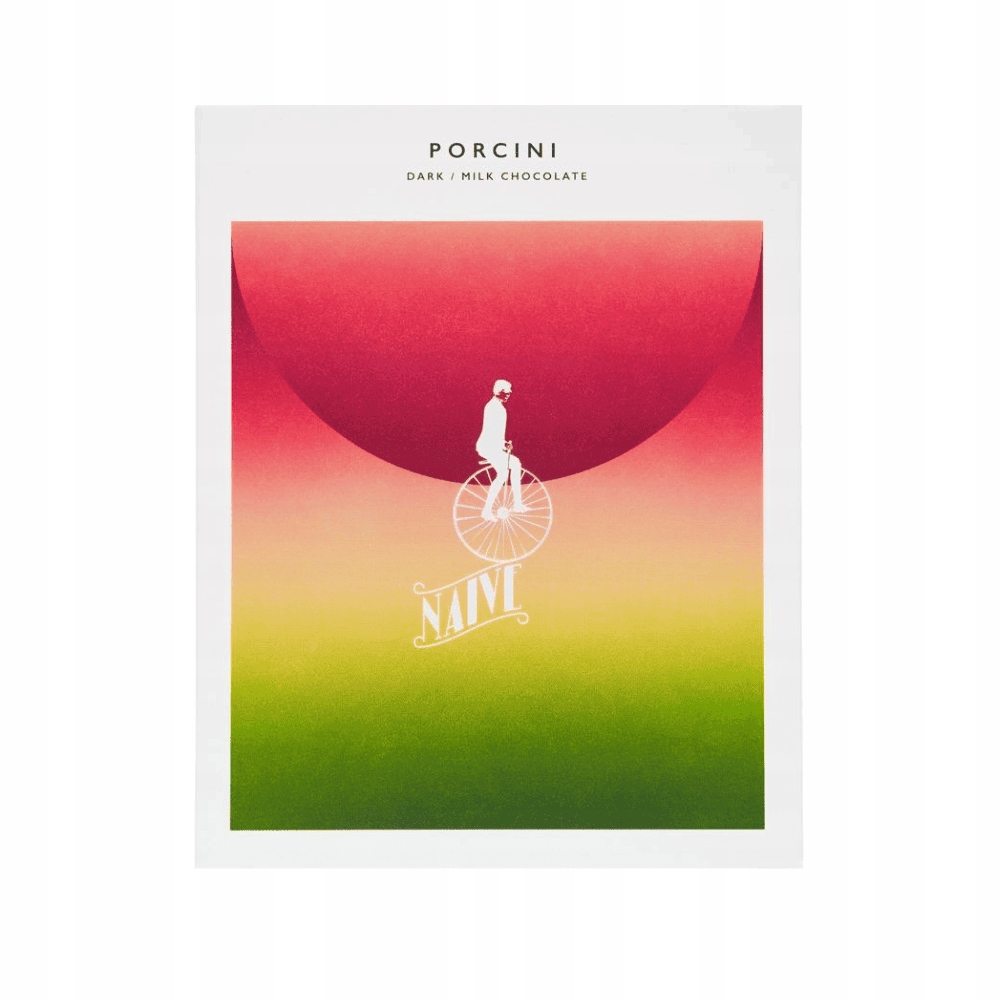 Levně 2x Naive Čokoláda s hříbky Porcini 62%, 50 g, Litva