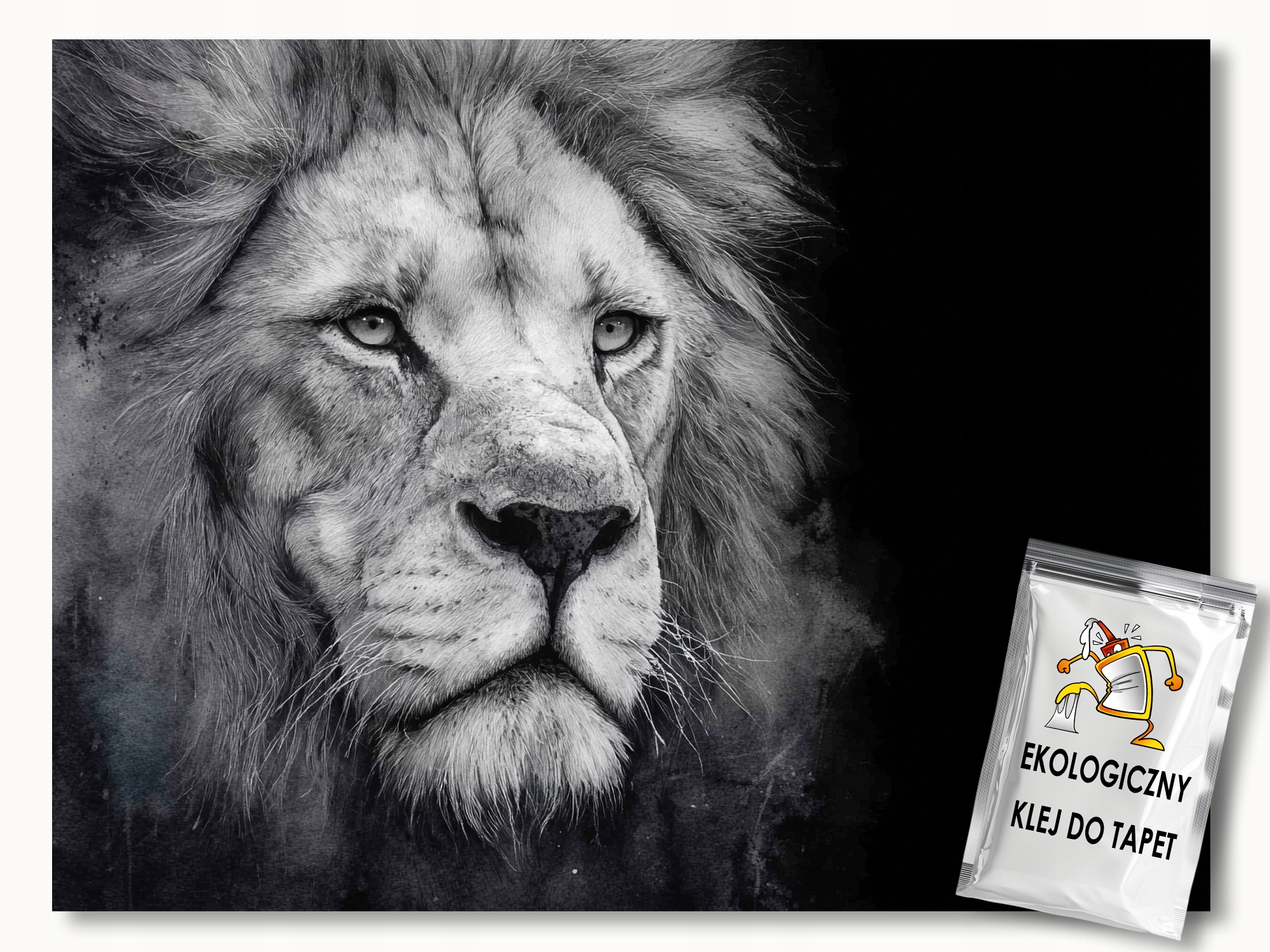 Fototapeta Flizelina Fauna Příroda Afrika Portrét Lev B&w 254x184 lepidlo