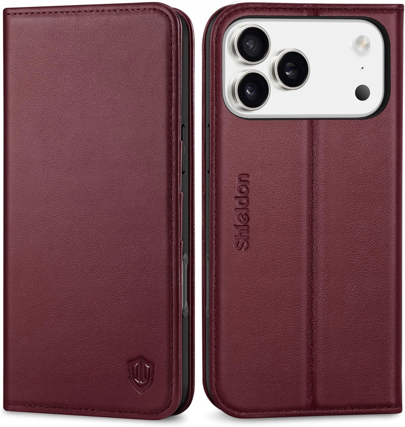 Shieldon Skórzane Etui do iPhone 17 Pro Max 6,9" Magnetyczne Portfel karty