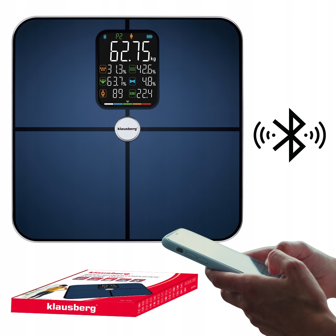 Waga Łazienkowa Smart analizator skład ciała 180kg analityczna inteligentna