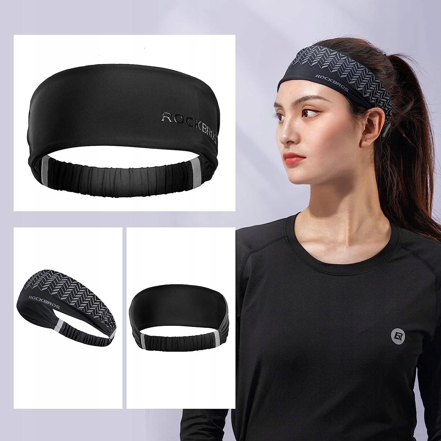 Opaska biegowa oddychająca uniw. ROCKBROS ZDH004 Materiał dominujący lycra