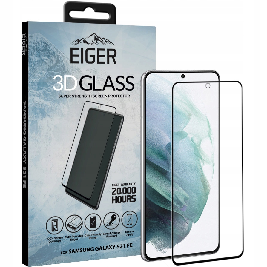 

Szkło do etui Eiger 3D do Galaxy S21 Fe, szybka