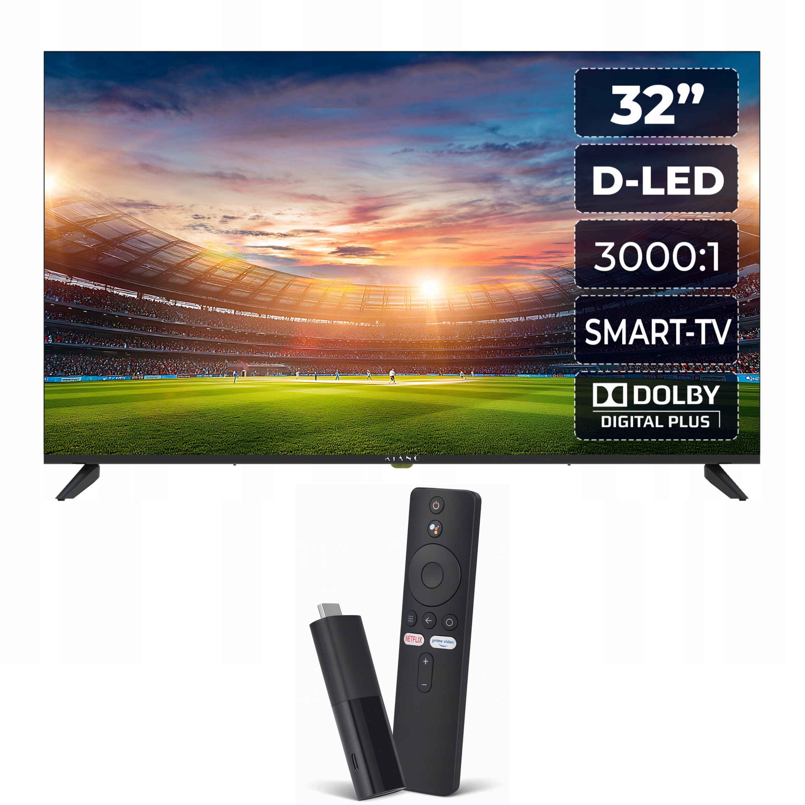 Televízor Kiano KE32 Elegance Smart Tv Xiaomi Mi Tv Stick Smart