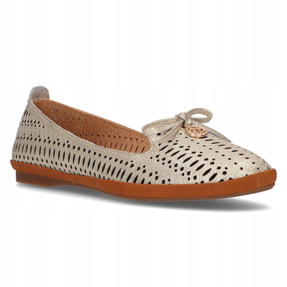 

Skórzane lordsy ażurowe Filippo DP2034/21 Go r.38