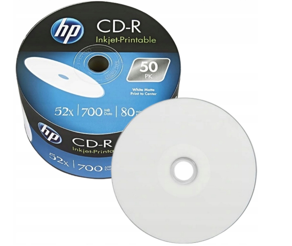 

Płyta Cdr Hp Cd-r 700MB Do Nadruku Biała 50 szt.