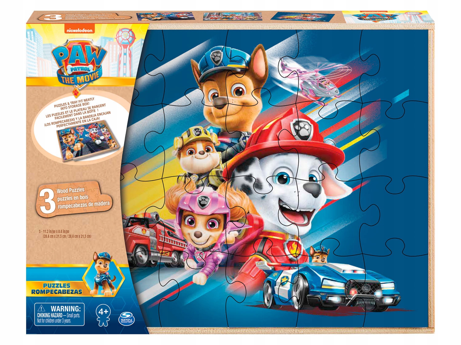 Spinmaster Drewniane puzzle Psi Patrol 3x24 puzzle