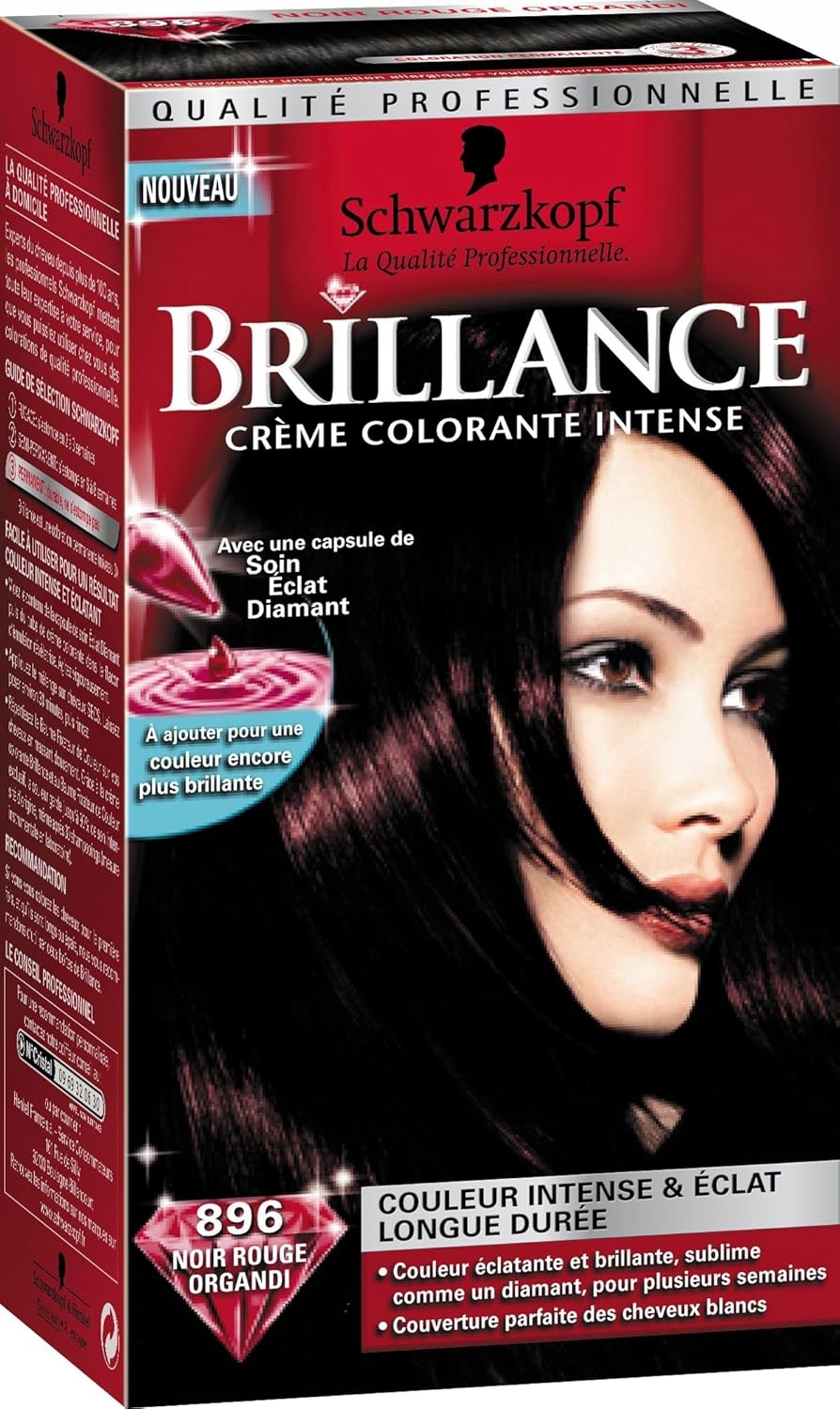 Schwarzkopf Brillance barva na vlasy 896 Nero Rosso Seta