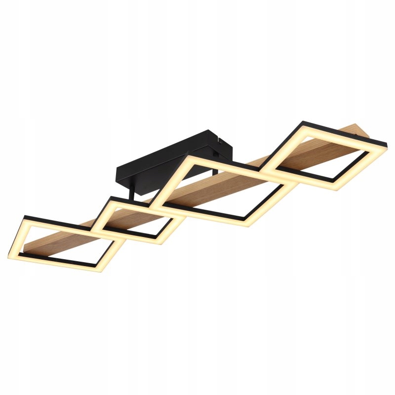 Moderná stropná Led lampa 35W Dustin Globo s imitáciou dreva a kovu