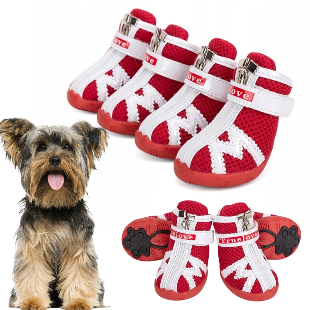 Levně Boty Pro Malé Psy Ochranné Lehké Truelove Protection XS-2 3CM Červené