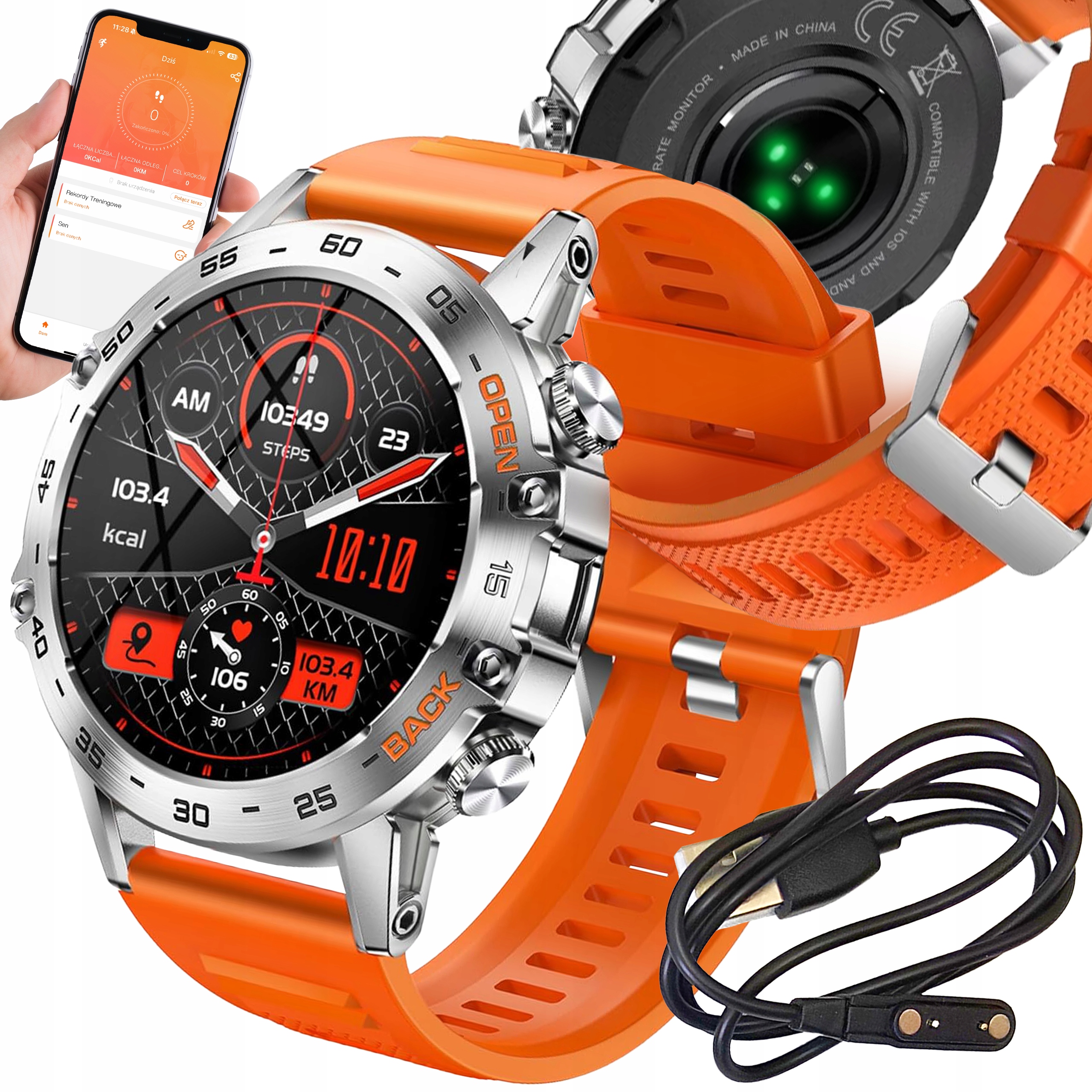 Chytré Hodinky Sportovní Pánské Hovory Dámské Polské Menu Sport Pomeranč