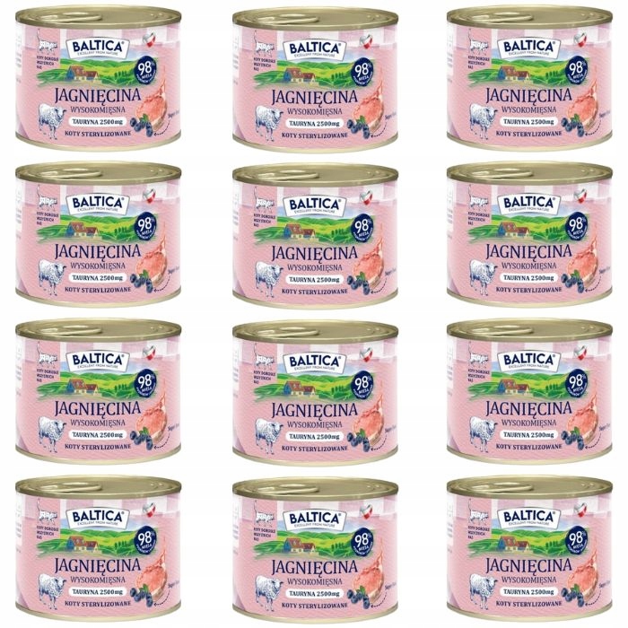 Baltica Smaki Regionów Kot Jagnięcina 12 x 185g Mokra karma dla kota