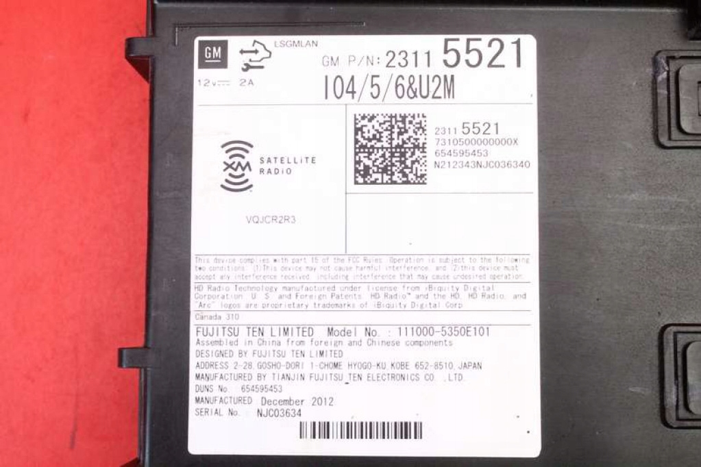 control unit module RADIA 23115521 CADILLAC XTS 12-17