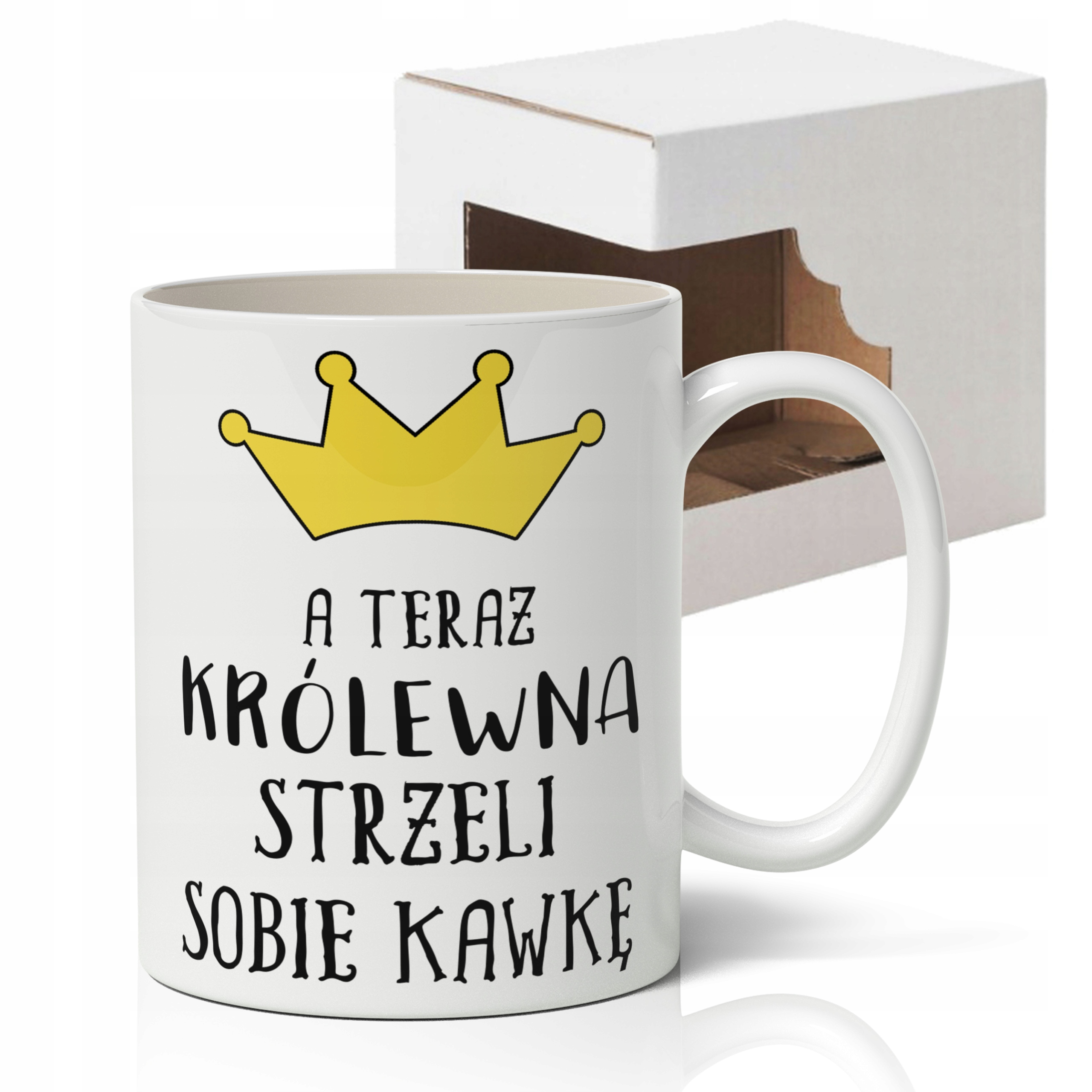 

Kubek Biały wzór Kawa 13 prezent, kubek do pracy