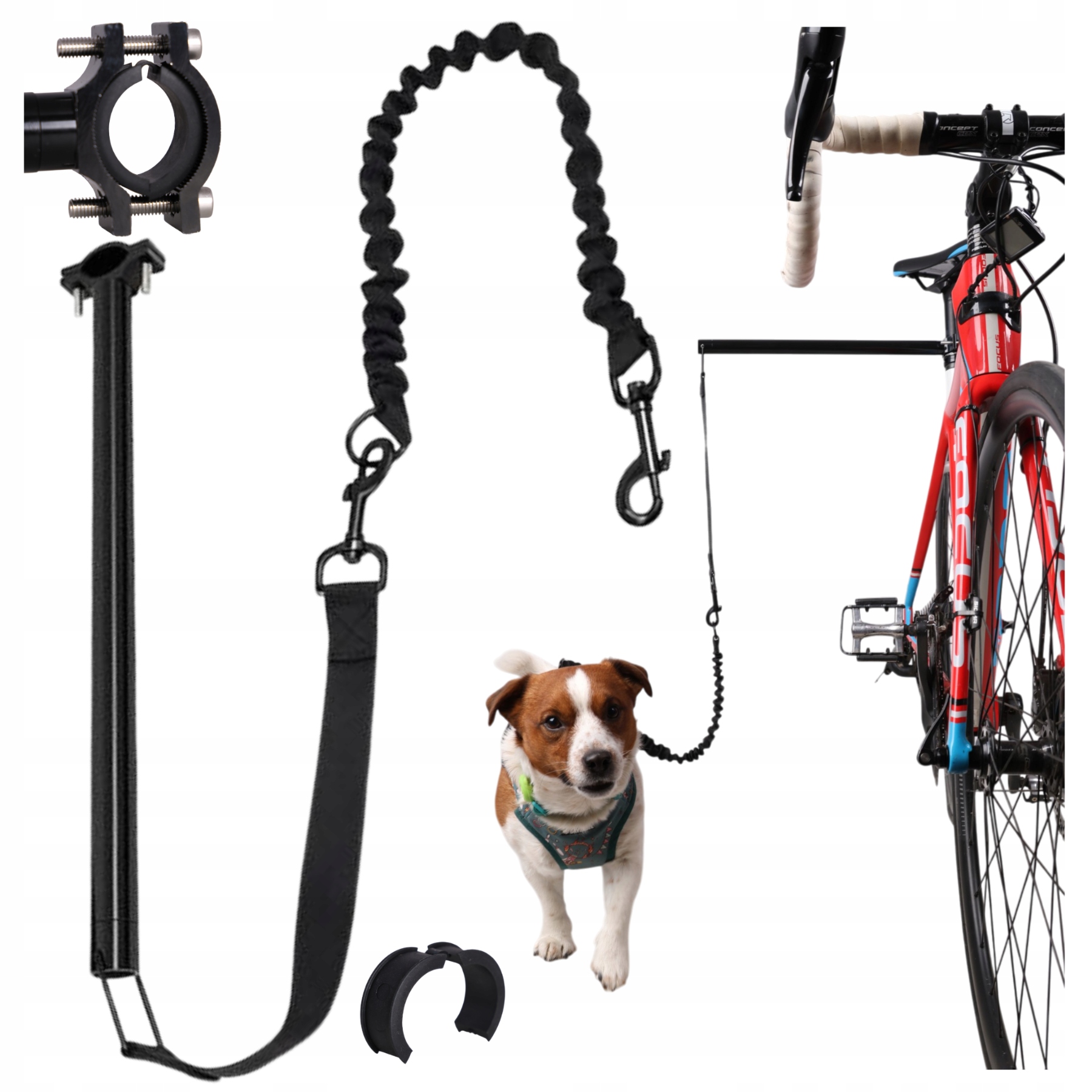Levně Vodítko na kolo pro psa, výložník, tyč na kolo pro procházky s tlumičem