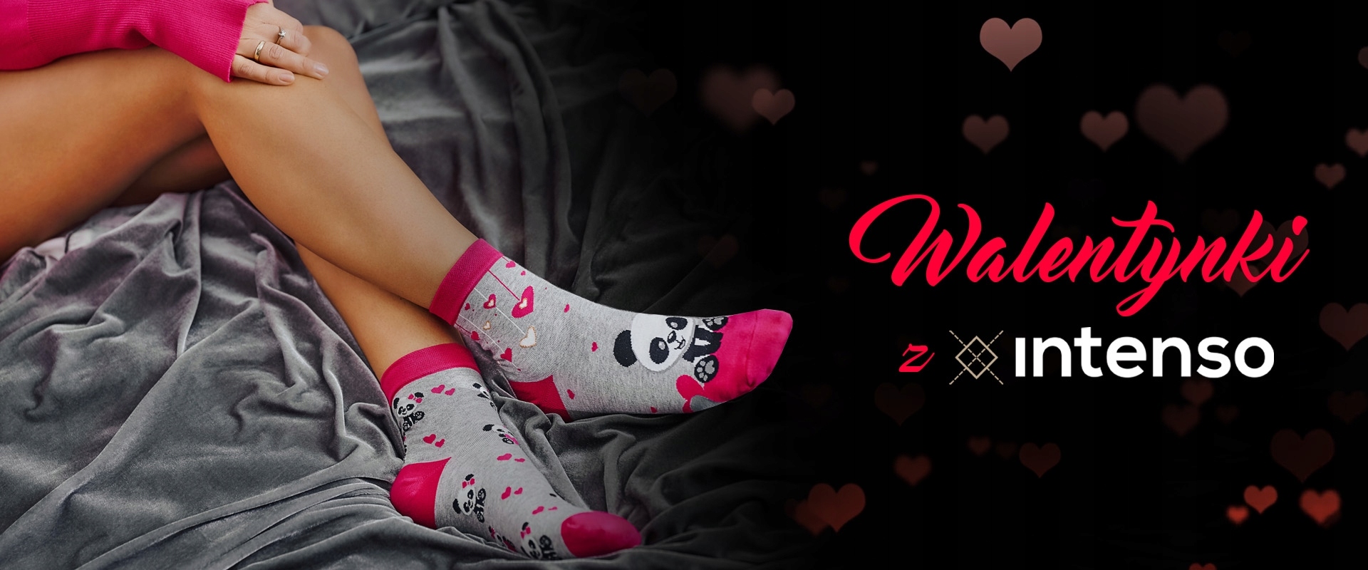 SKARPETKI WALENTYNKOWE INTENSO DAMSKIE NA PREZENT WALENTYNKI PANDA PREMIUM Model SB002471A