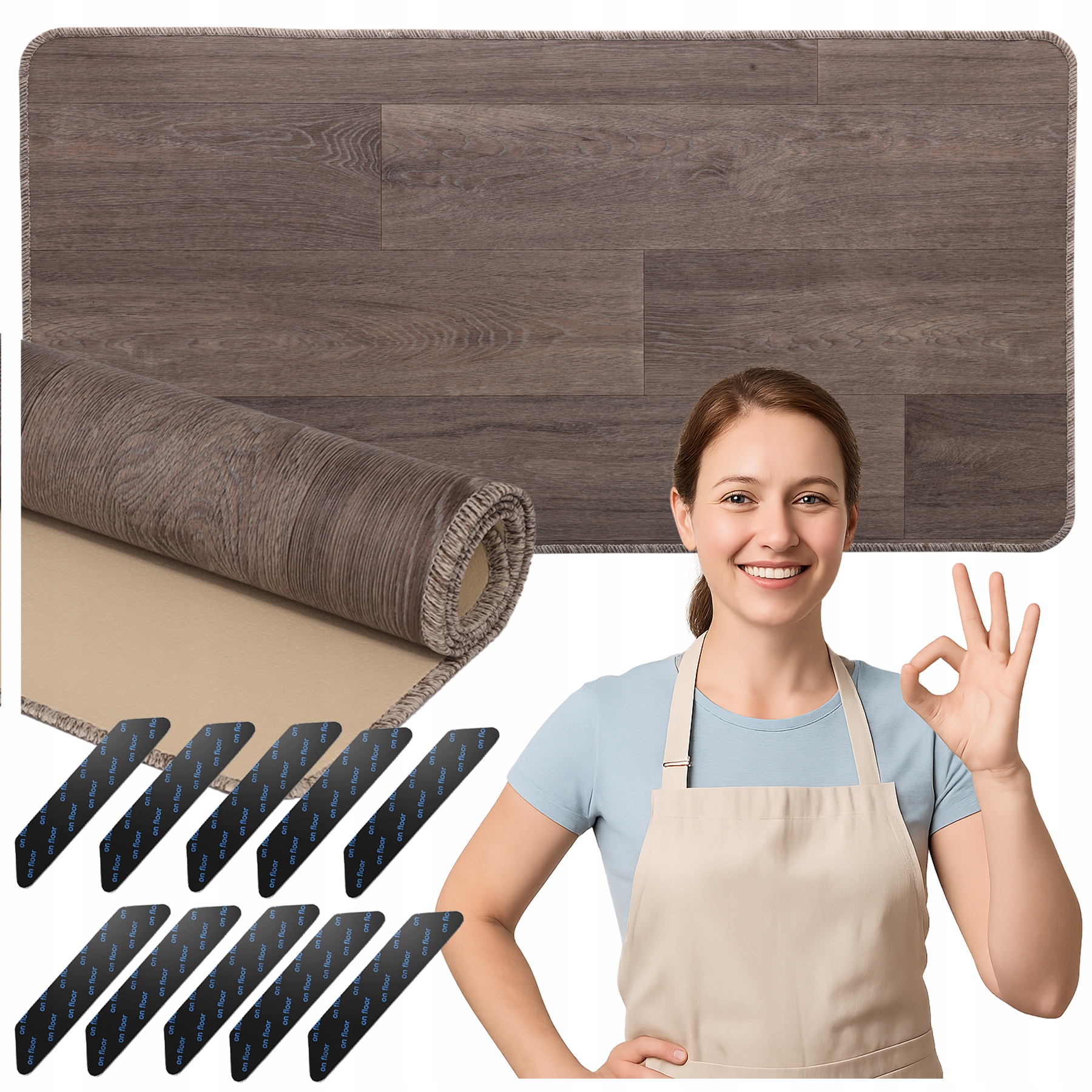 Koberec Běhoun do kuchyně Koberec Kuchyňský Vinylový 70x200 cm Samolepky Protiskluzové