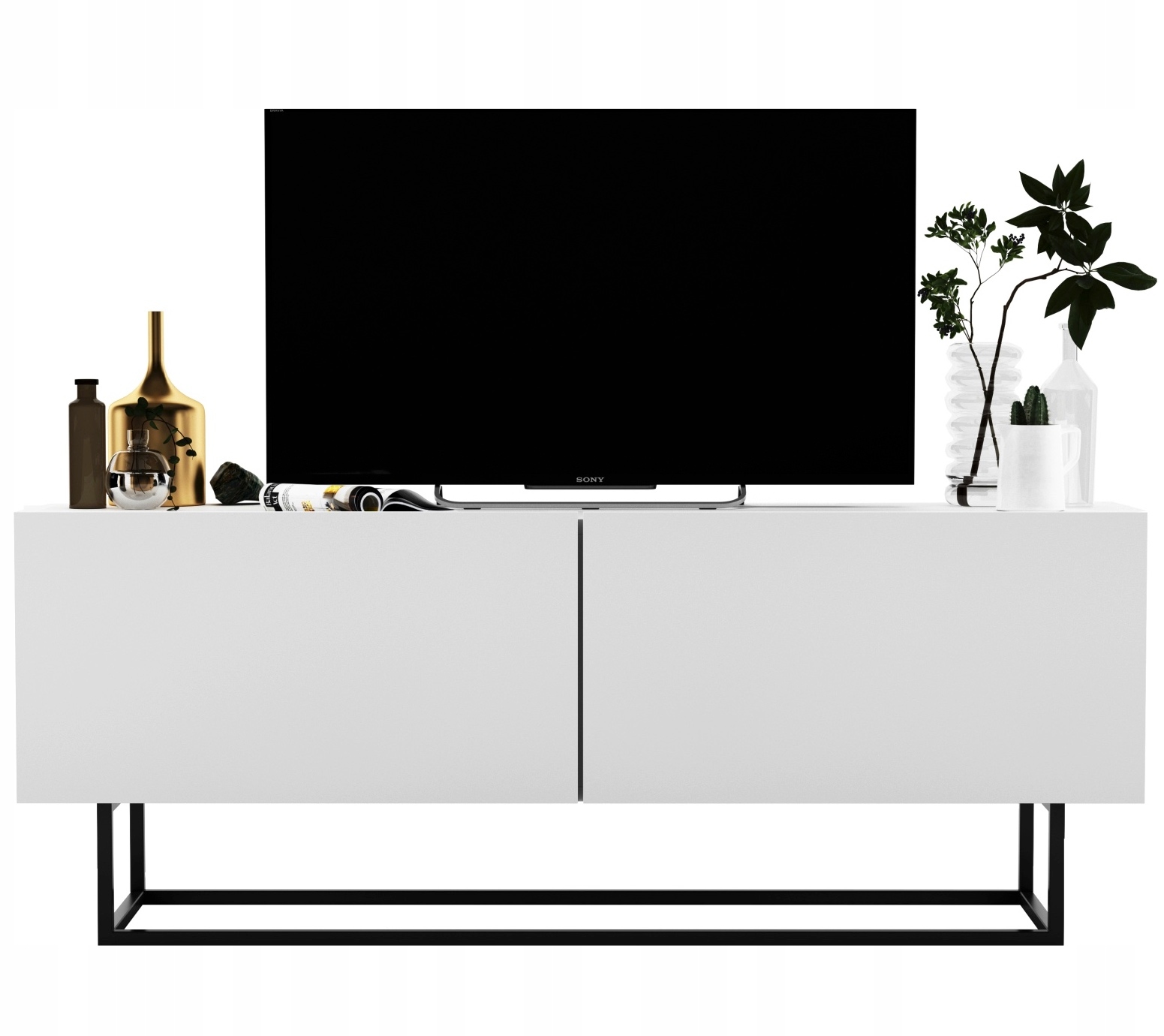 Rtv skříňka Loft Industriální komoda bílá Mat 120