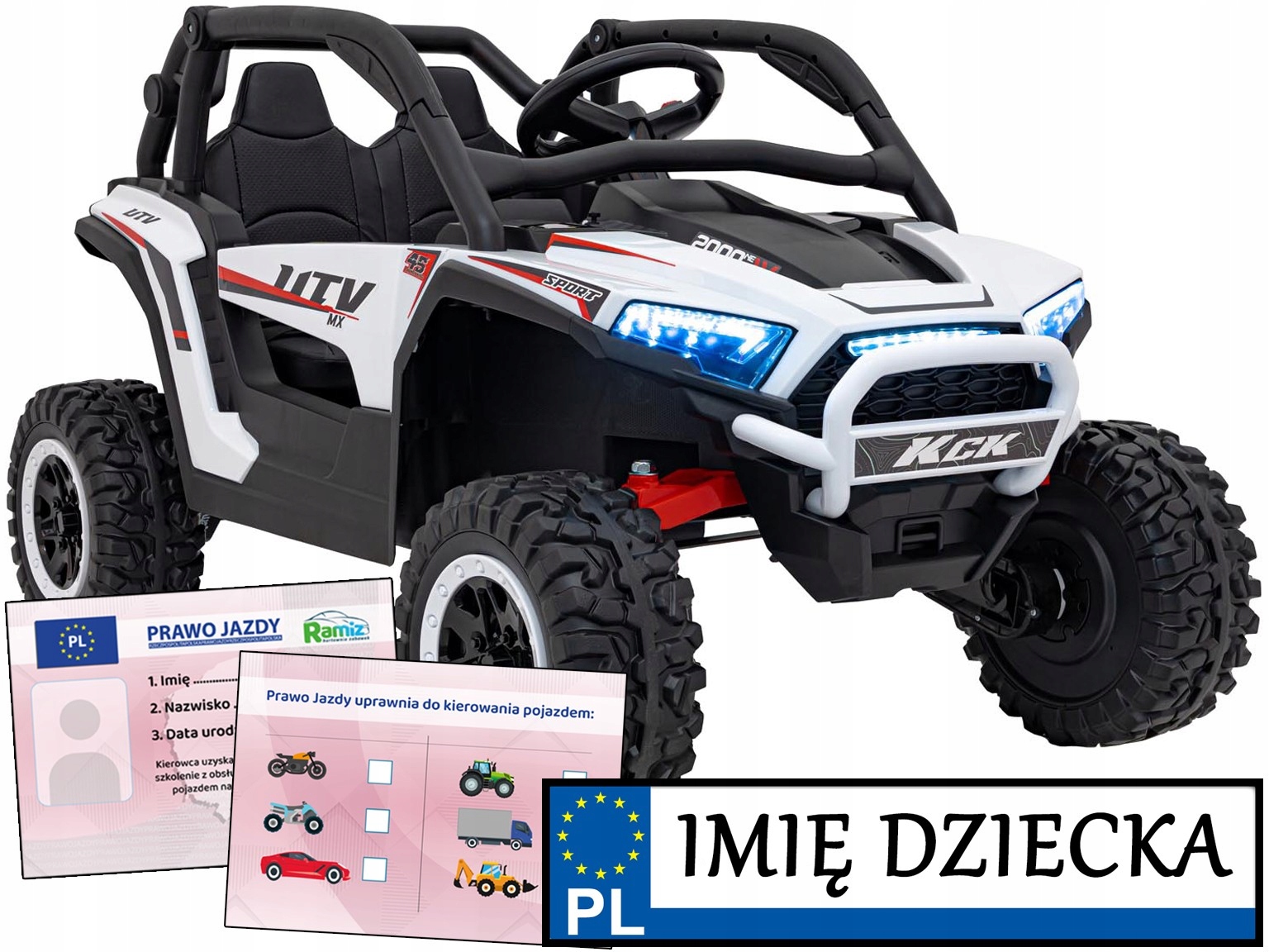 Buggy 4x4 Kck pojazd na akumulator Auto Dla Dzieci 4x50W mocny akumulator