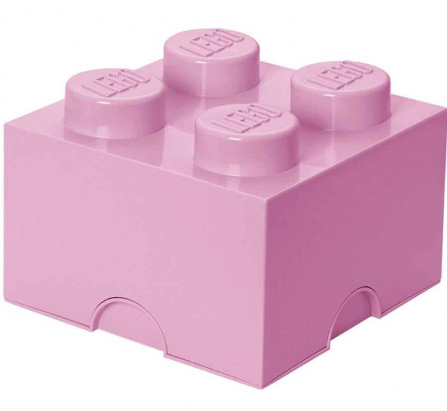 Lego Pojemnik Klocek 4 Kontener 2x2 Brick 25 CM Pudło Sorter Jasnoróżowy