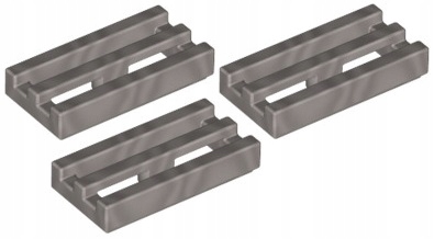 

Lego Płytka Pł. 1x2 Grill Srebrna 2412/4619636 x3