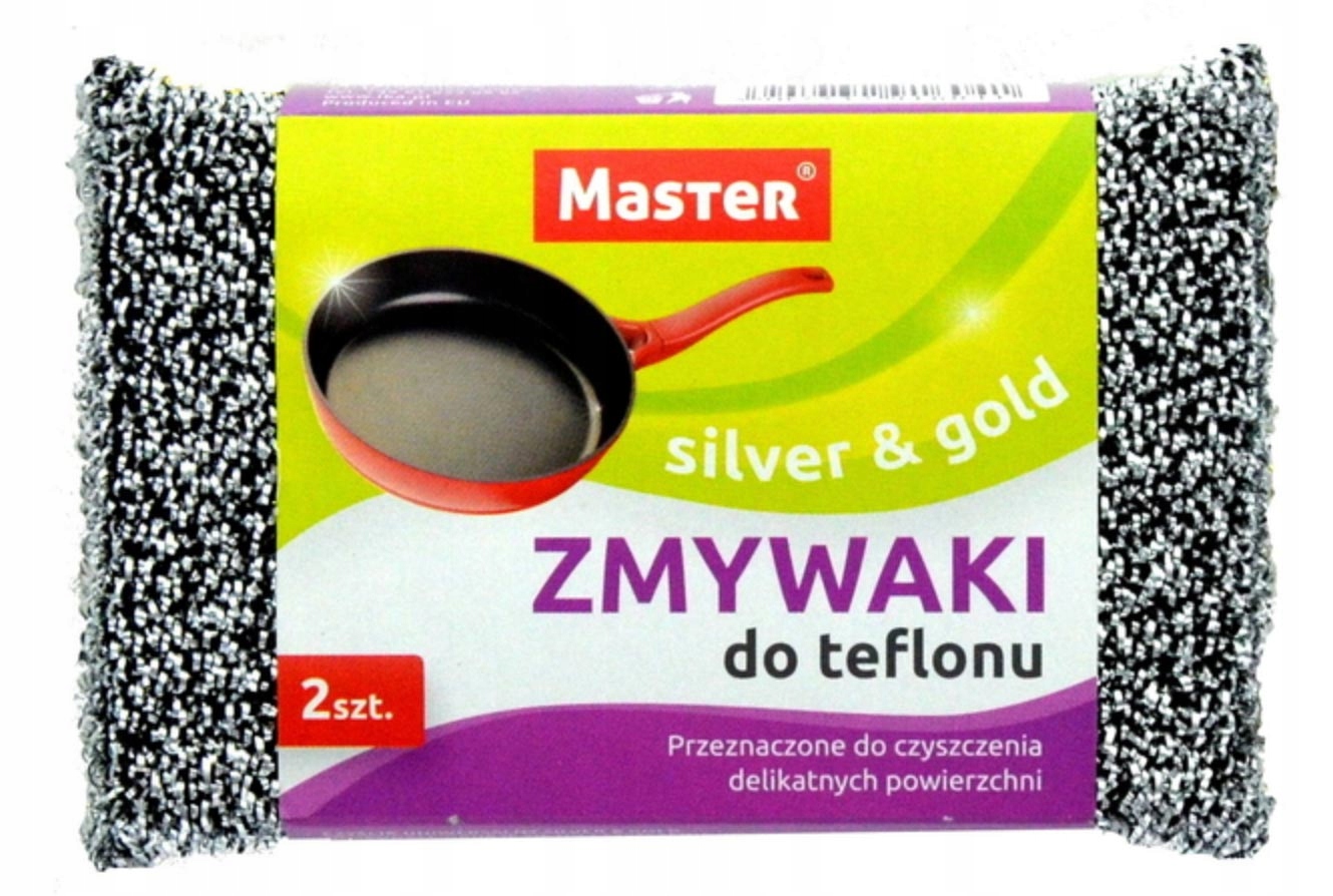 GĄBKI ZMYWAKI DO TEFLONU SILVER & GOLD 2szt