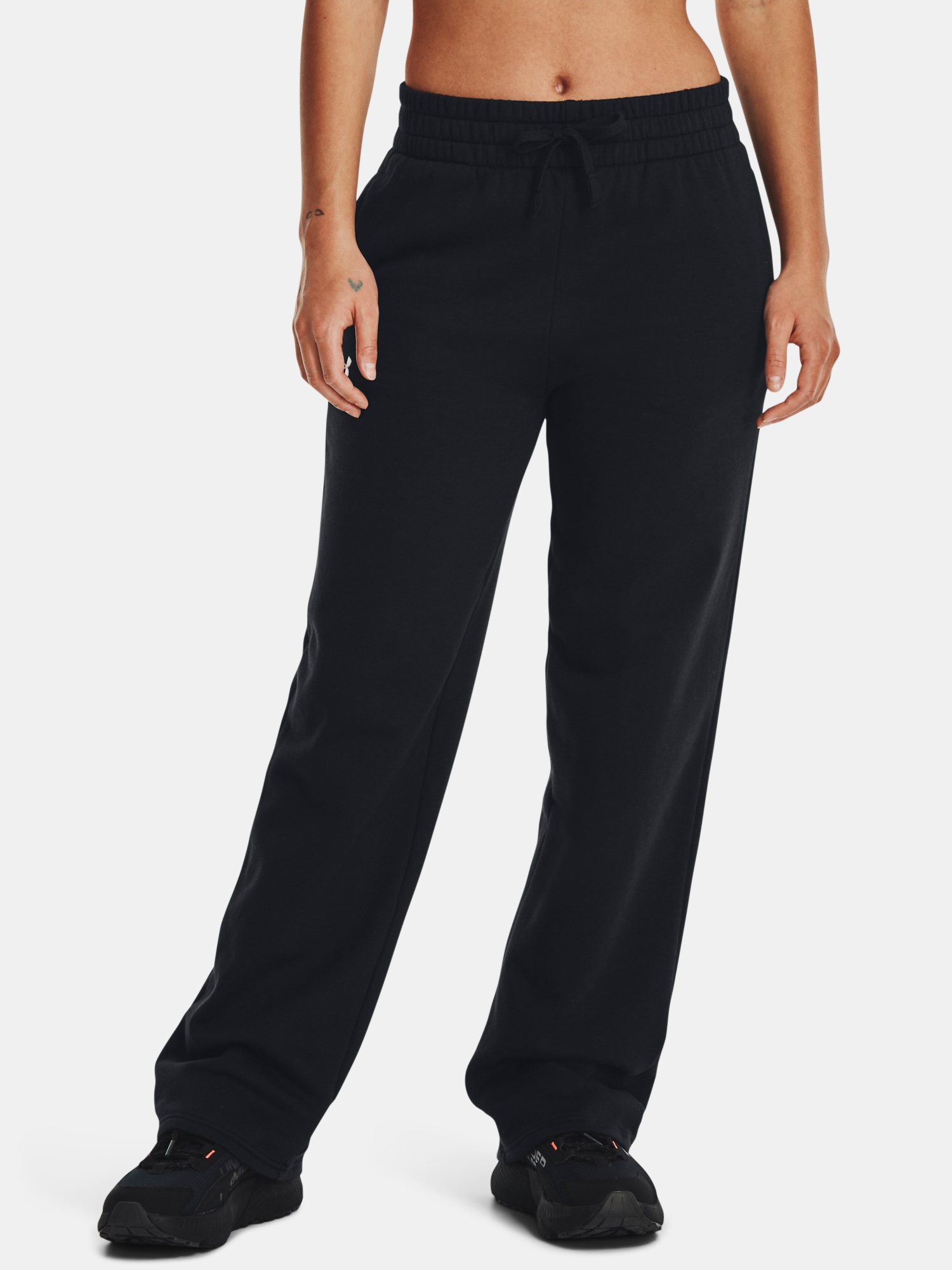 Sportovní kalhoty Ua Rival Flc Straight Pant-BLK vel. S