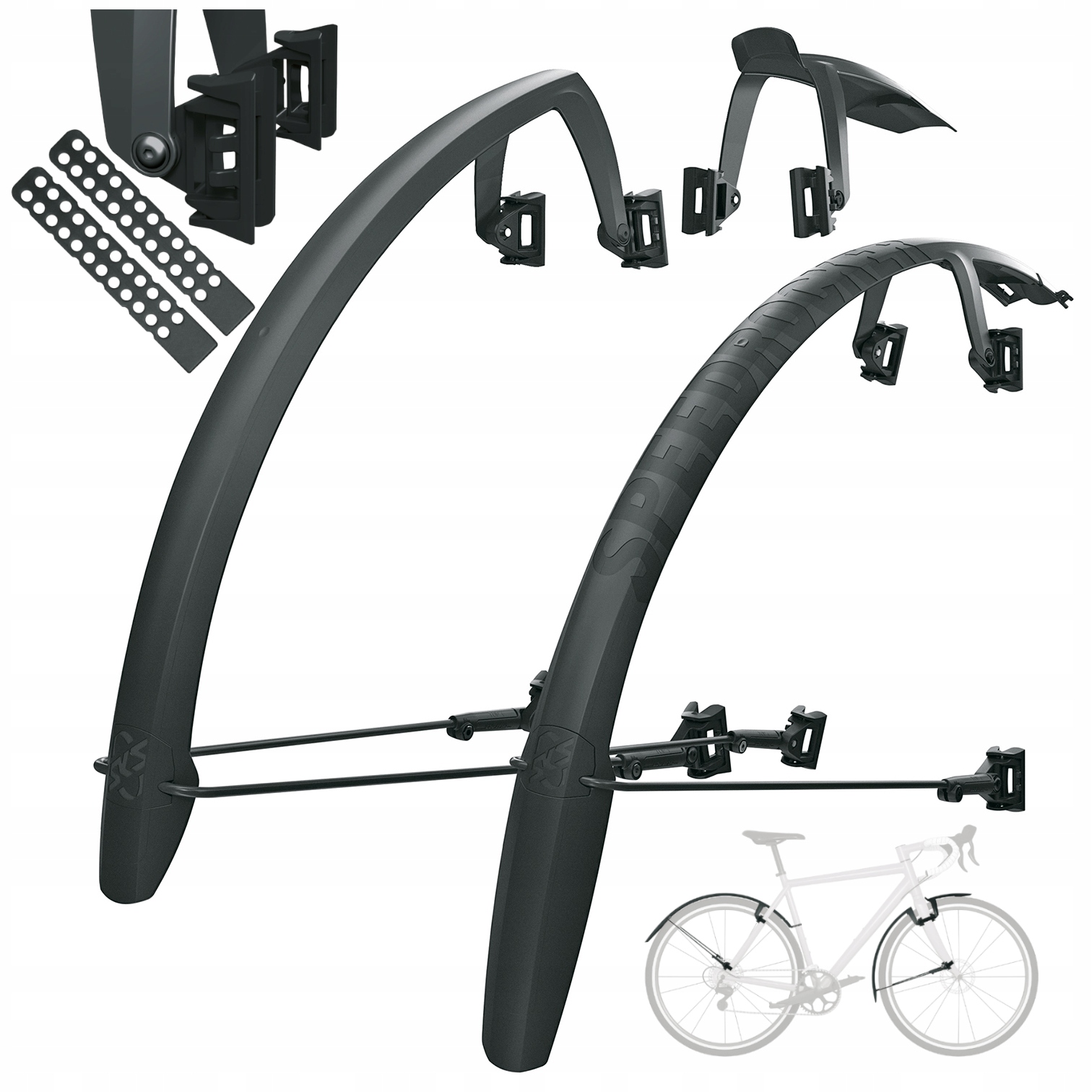 Błotniki Sks SpeedRocker gravel, przełaj 28" do 42 mm czarne zestaw