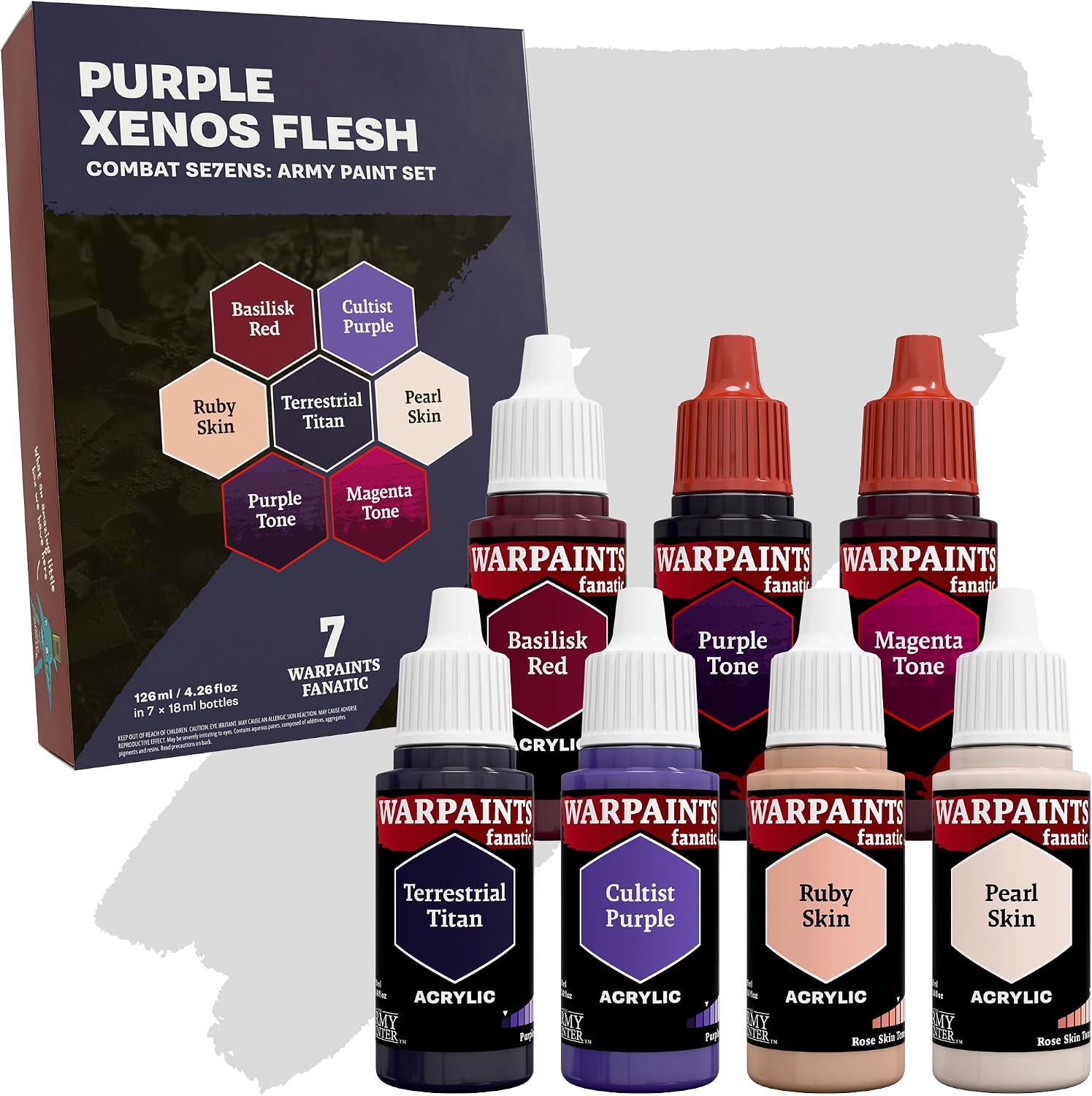 Sada Modelářských Barev Purple Xenos Flesh 7X18 ML Pro Miniatury