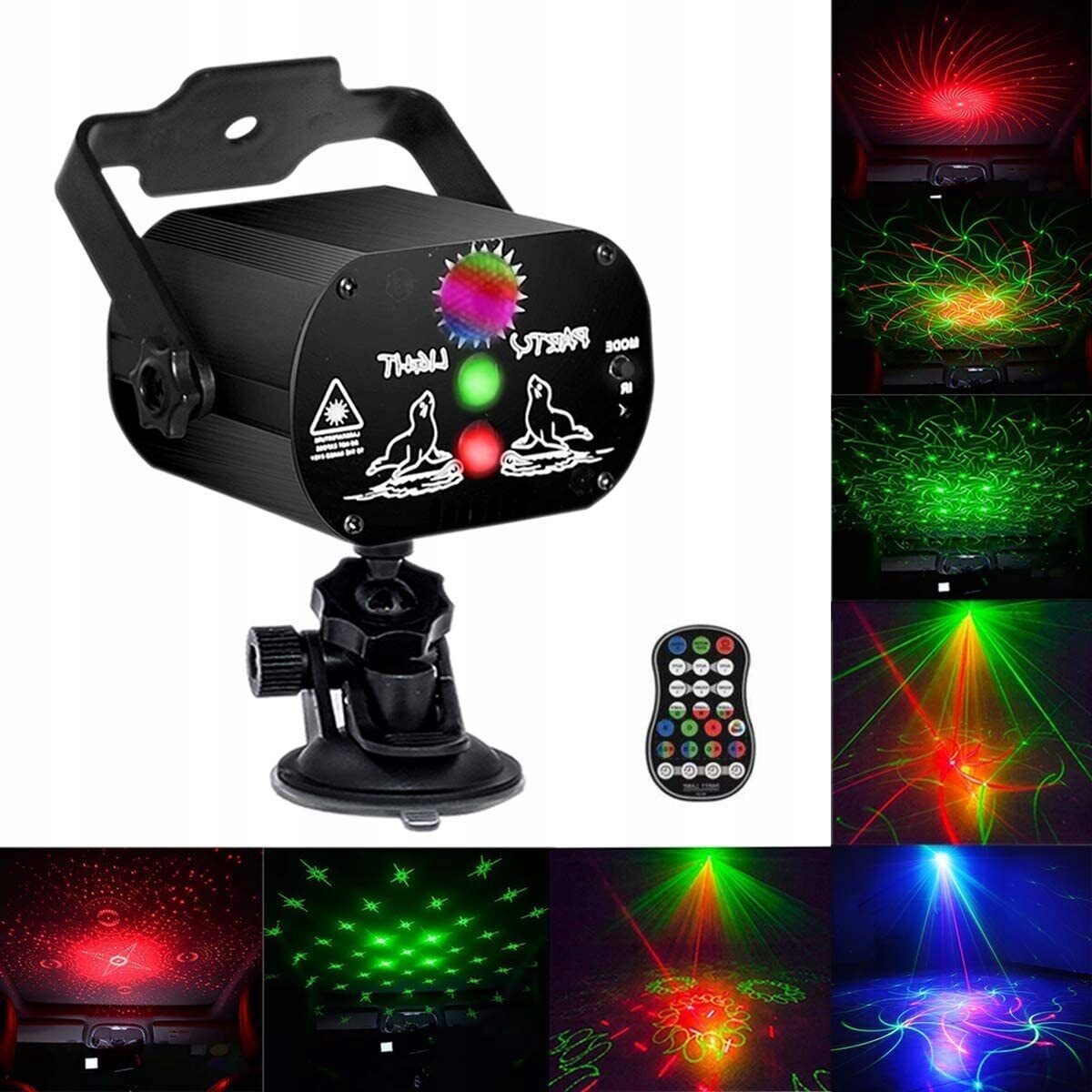 Diskotékový Projektor S Laserovou Led Rgb Koulí Dálkové Ovládání
