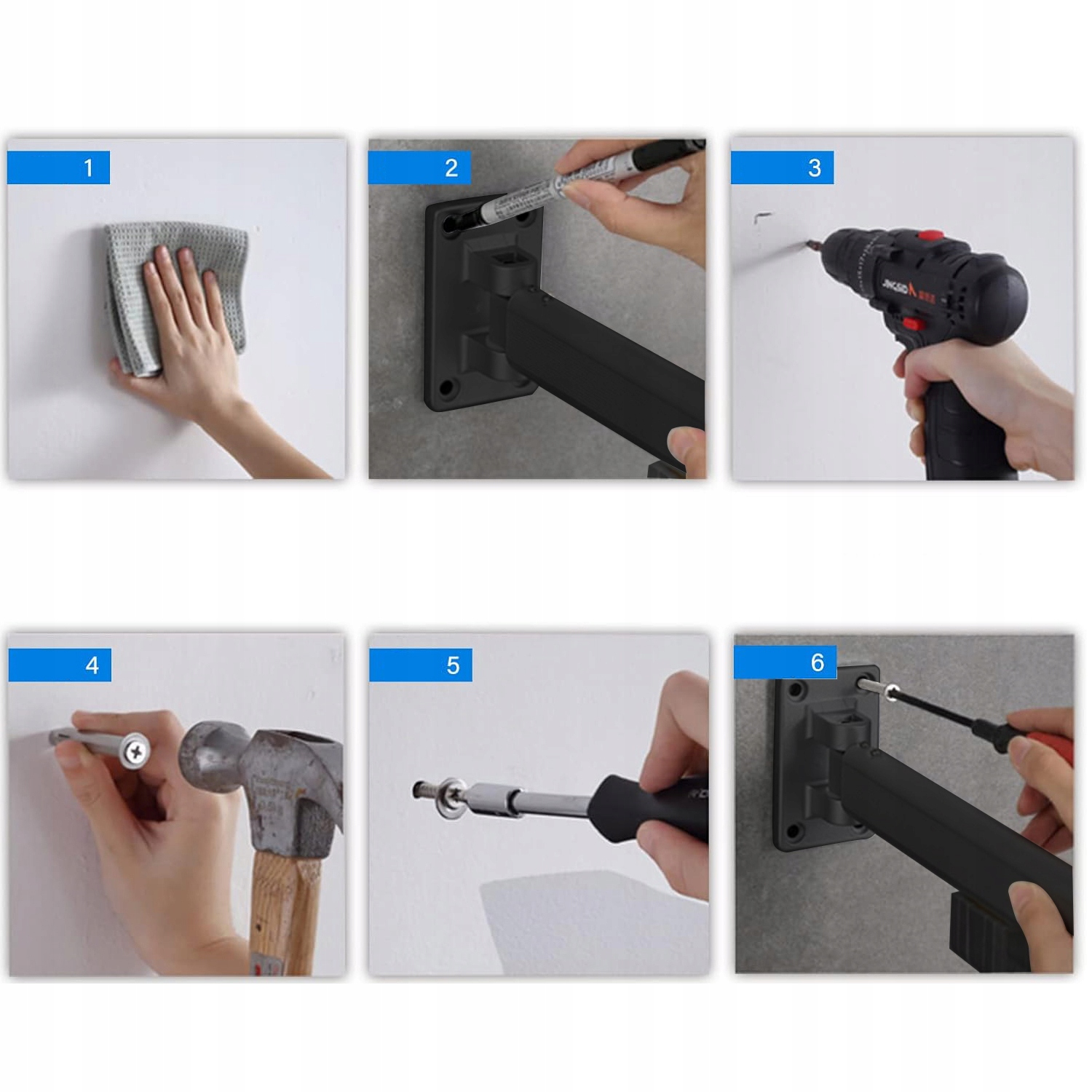 Wieszak na ubrania montowany ścianie składany stojak na pranie+18 haczykami Marka Bedee