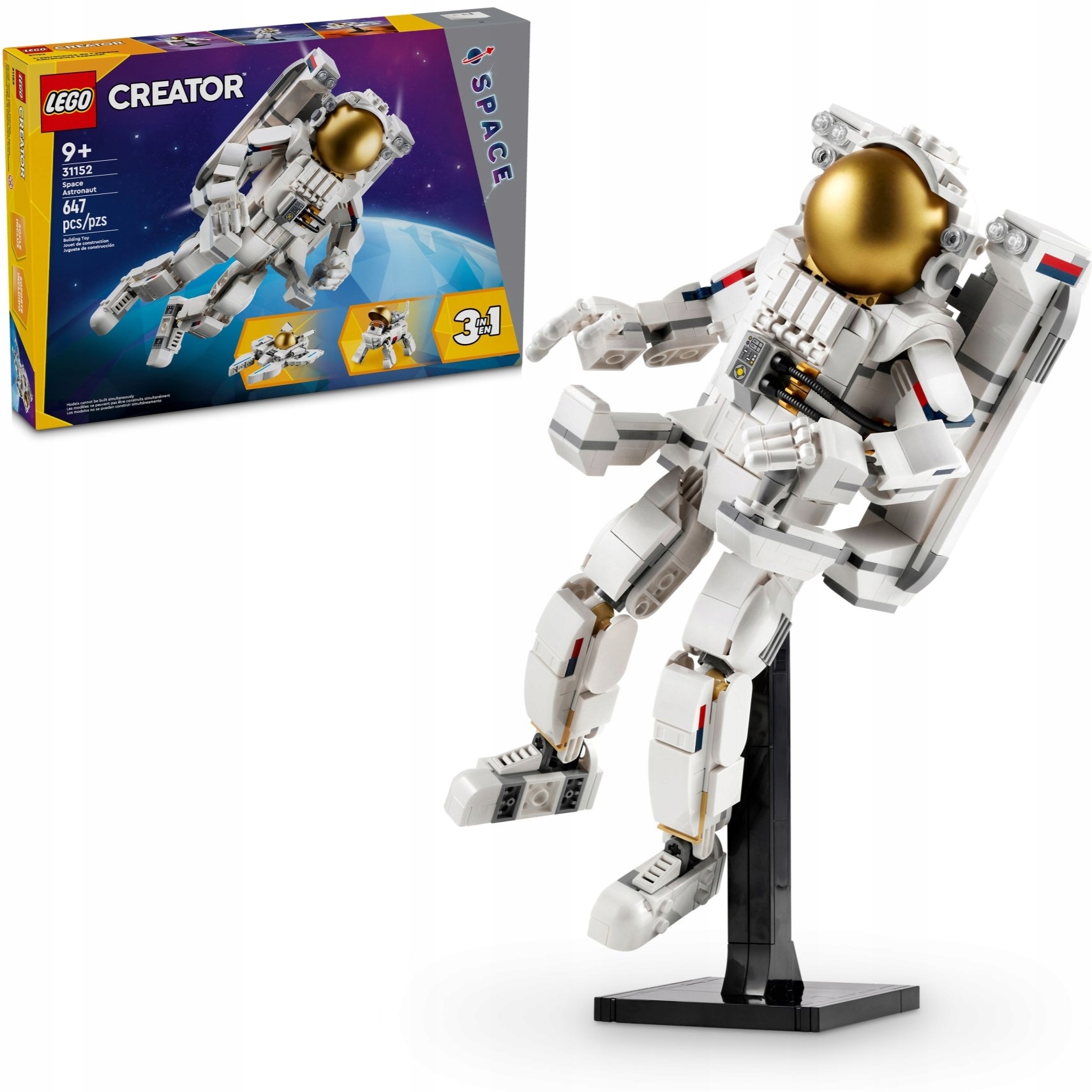 Lego Creator 3v1 Astronaut Vesmírný pes Proudová loď 31152