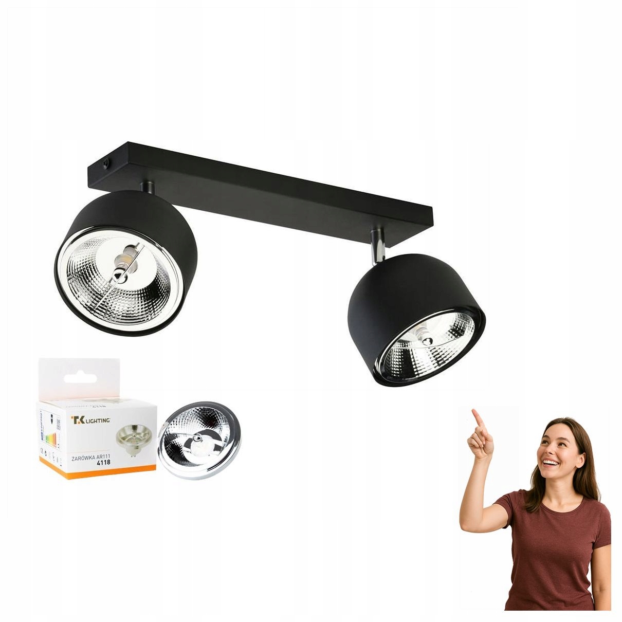 Spotová reflektorová lampa Altea Black 6518 Tk Lighting