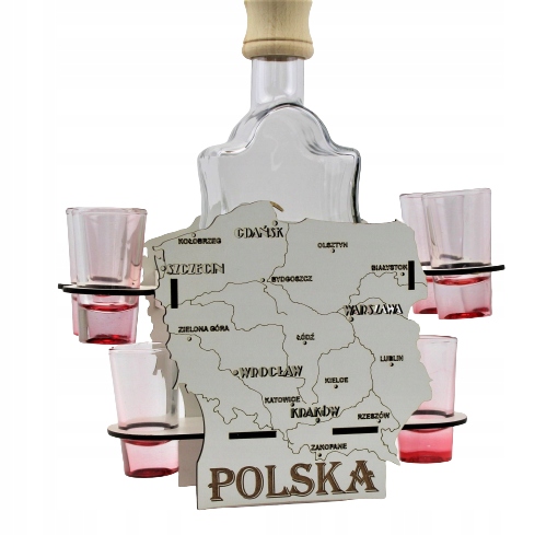 

Karafka Mapa Polski kieliszki na Urodziny