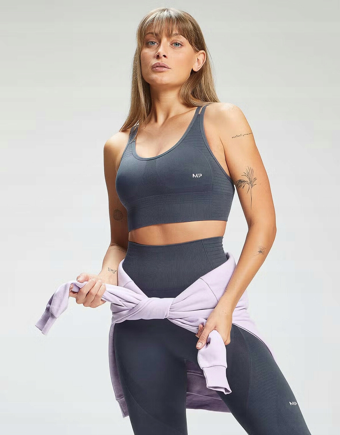 Sportowy Logo Slj NH1__XS Myprotein Szary Biustonosz