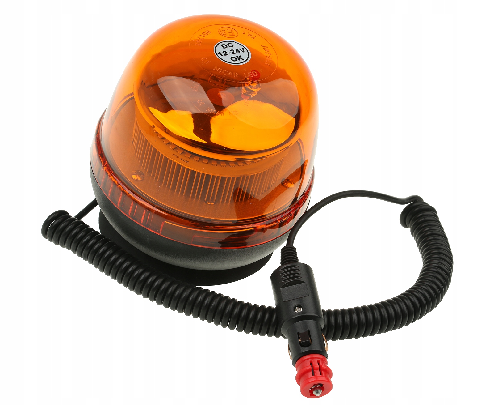 LAMPA OSTRZEGAWCZA BŁYSKOWA KOGUT LED NA MAGNES 12/24V CE HOMOLOGACJA