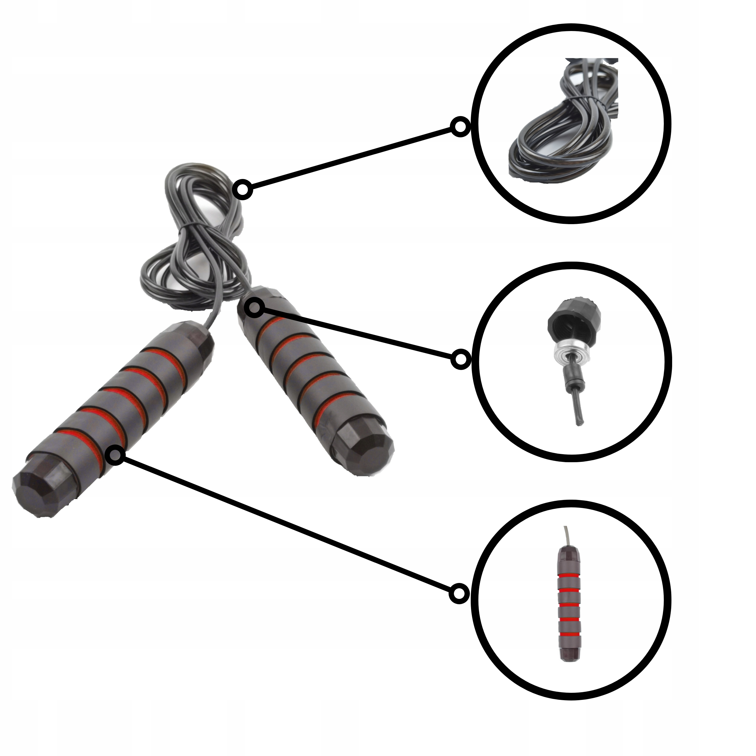 SKAKANKA BOKSERSKA REGULOWANA CROSSFIT ŁOŻYSKAMI RED 2,8m PROFESJONALNA PRO Kod producenta 23