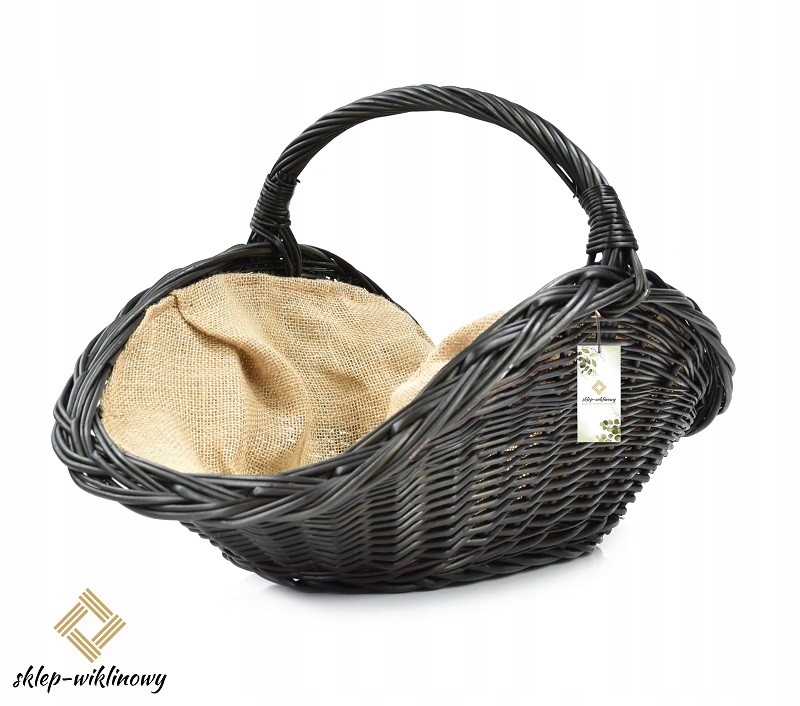 Polský krbový koš na palivové dřevo do krbu Košík 56 cm Obšitý